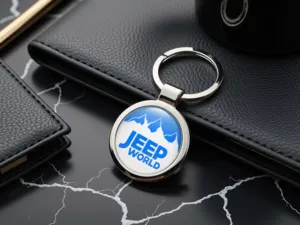 Jeep Anello Chiave su Misura Bombata Look Metallico